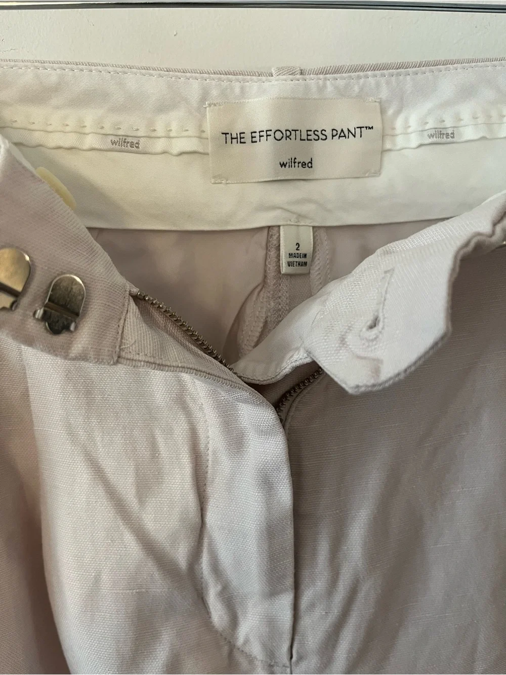 Wilfred Aritzia Effortless Pant Lyocell Linen Blend in Cloudy Lilac Sz 2